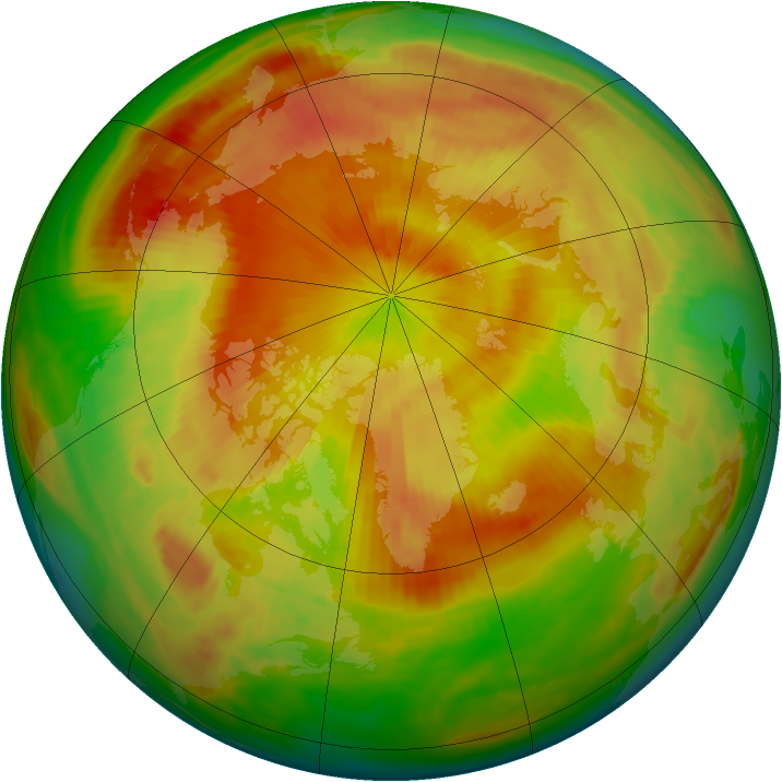 Arctic ozone map for 05 May 1998